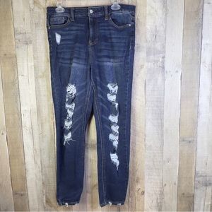 Vanilla Star W30/11 HighRise Skinny Distressed Blue Denim with Straight …